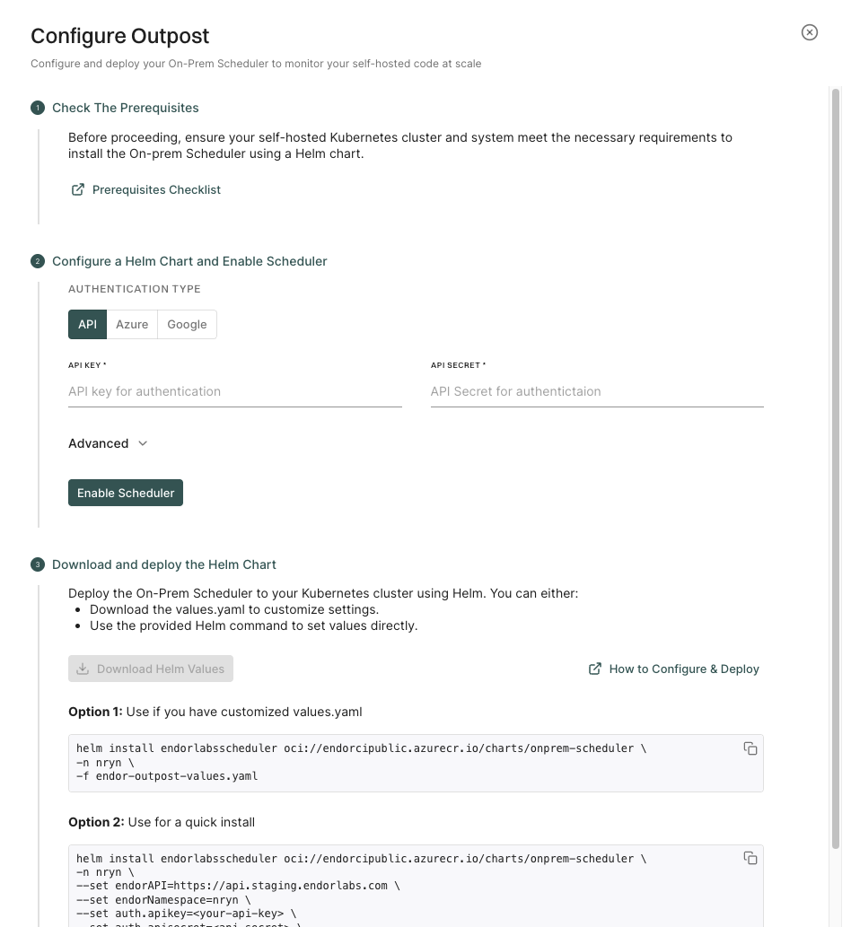 Outpost configuration