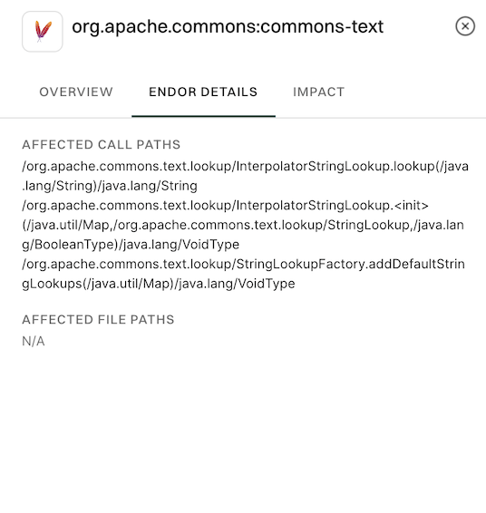 Affected Packages details