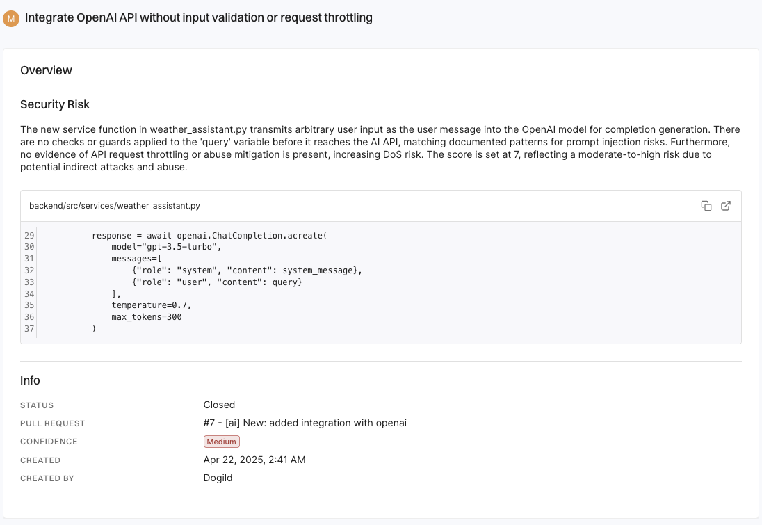 Security Risk Details