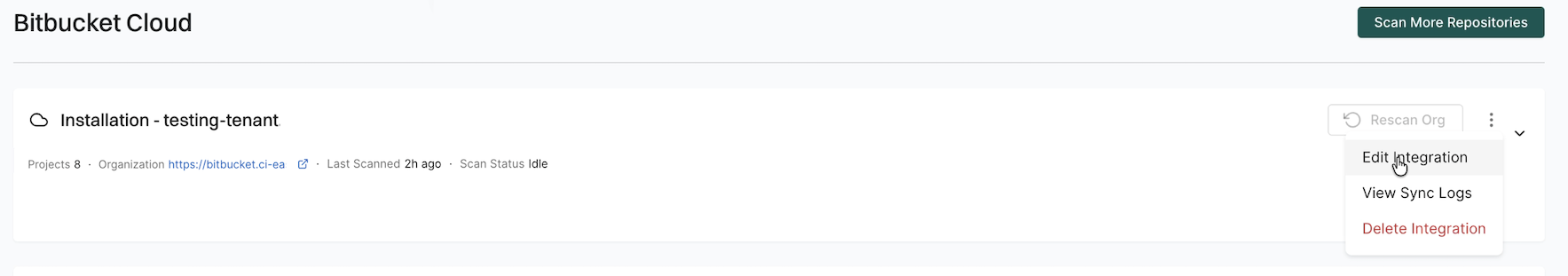 Manage Bitbucket App