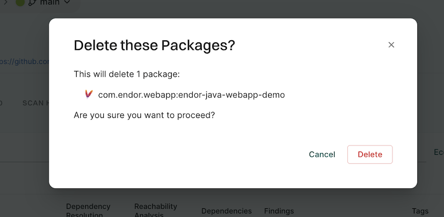 Delete package