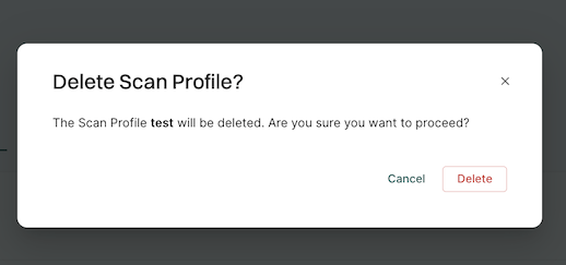 Delete scan profile