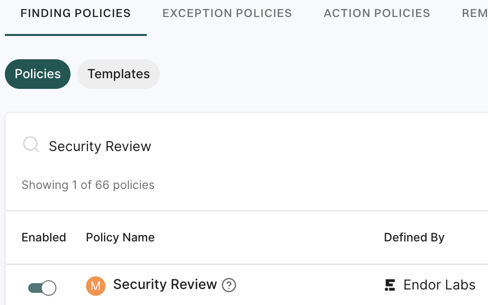 Enable finding policy for AI security code review