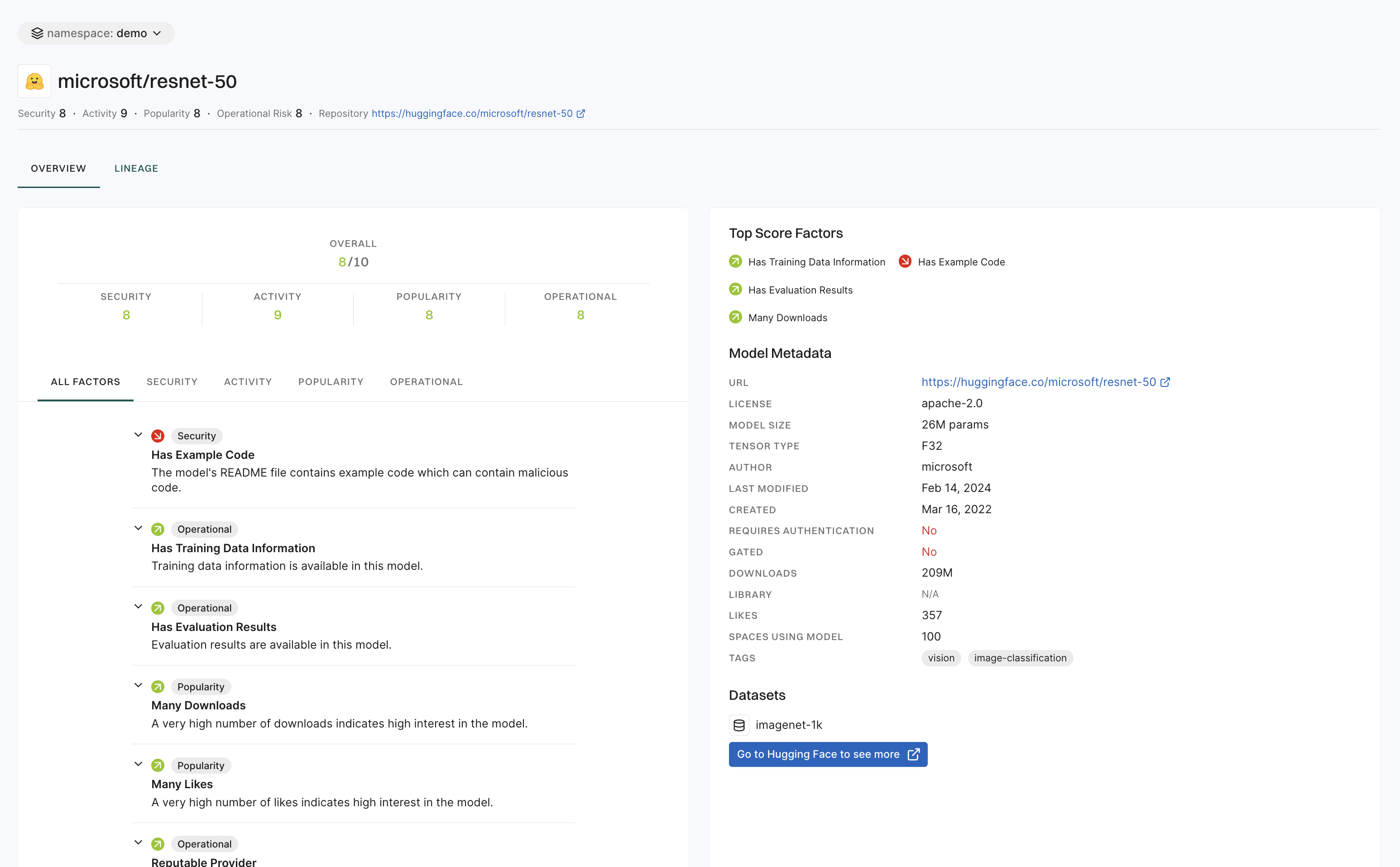 View AI model details