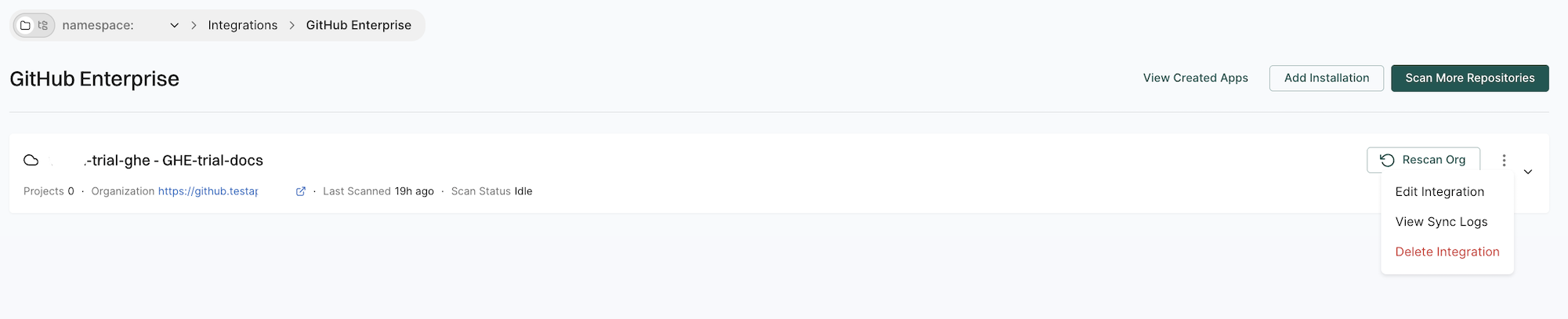 Manage GitHub Enterprise Server App