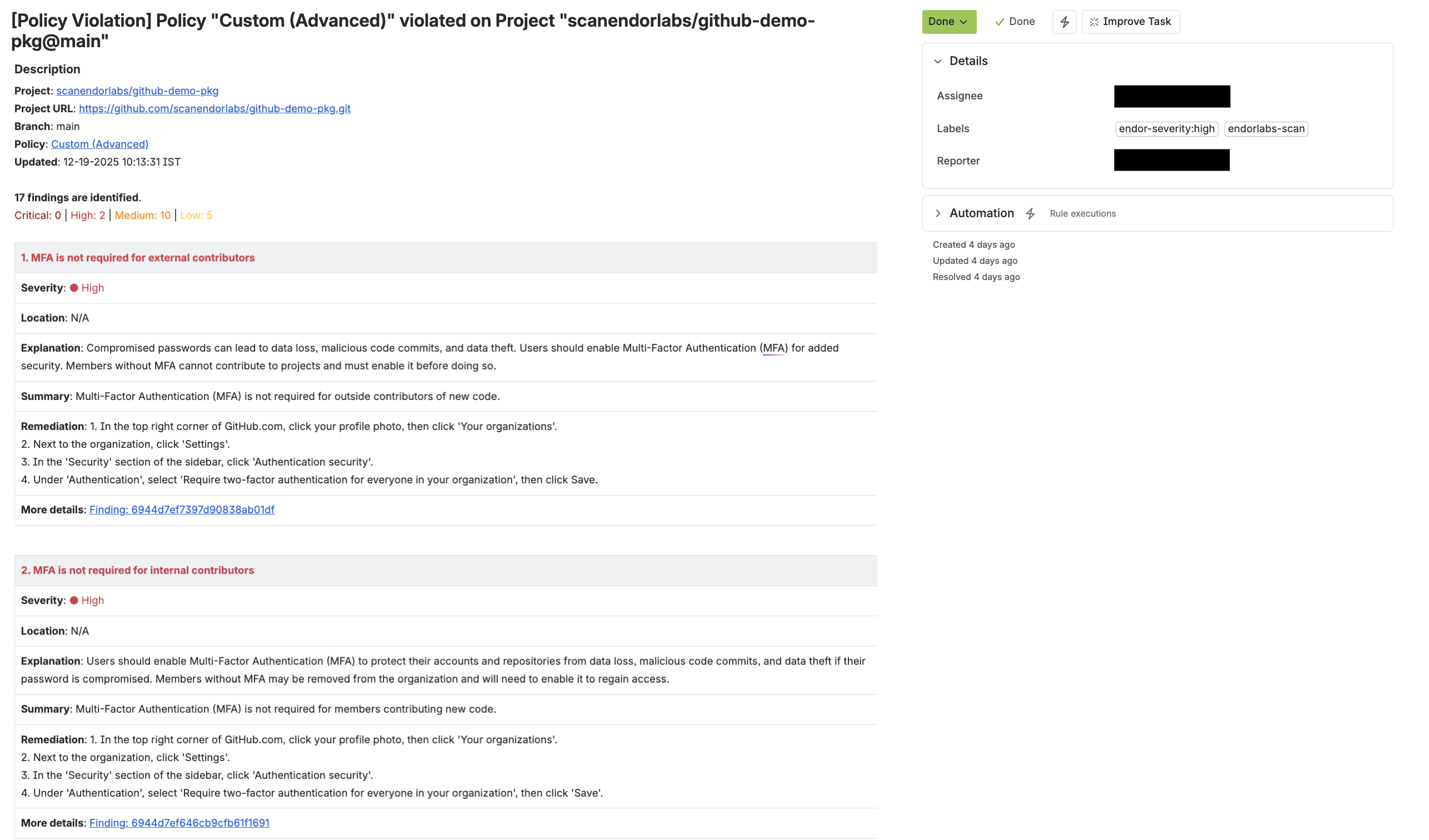 Project Aggregation Type