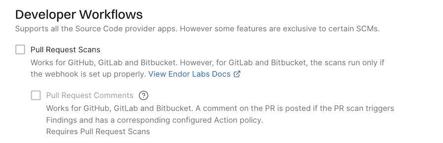 Configure MR scans for selected projects